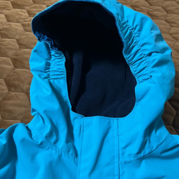 Lands' End Kids' Medium Size 8 Two-Tone Blue Waterproof Raincoat Winter - Picture 4 of 14